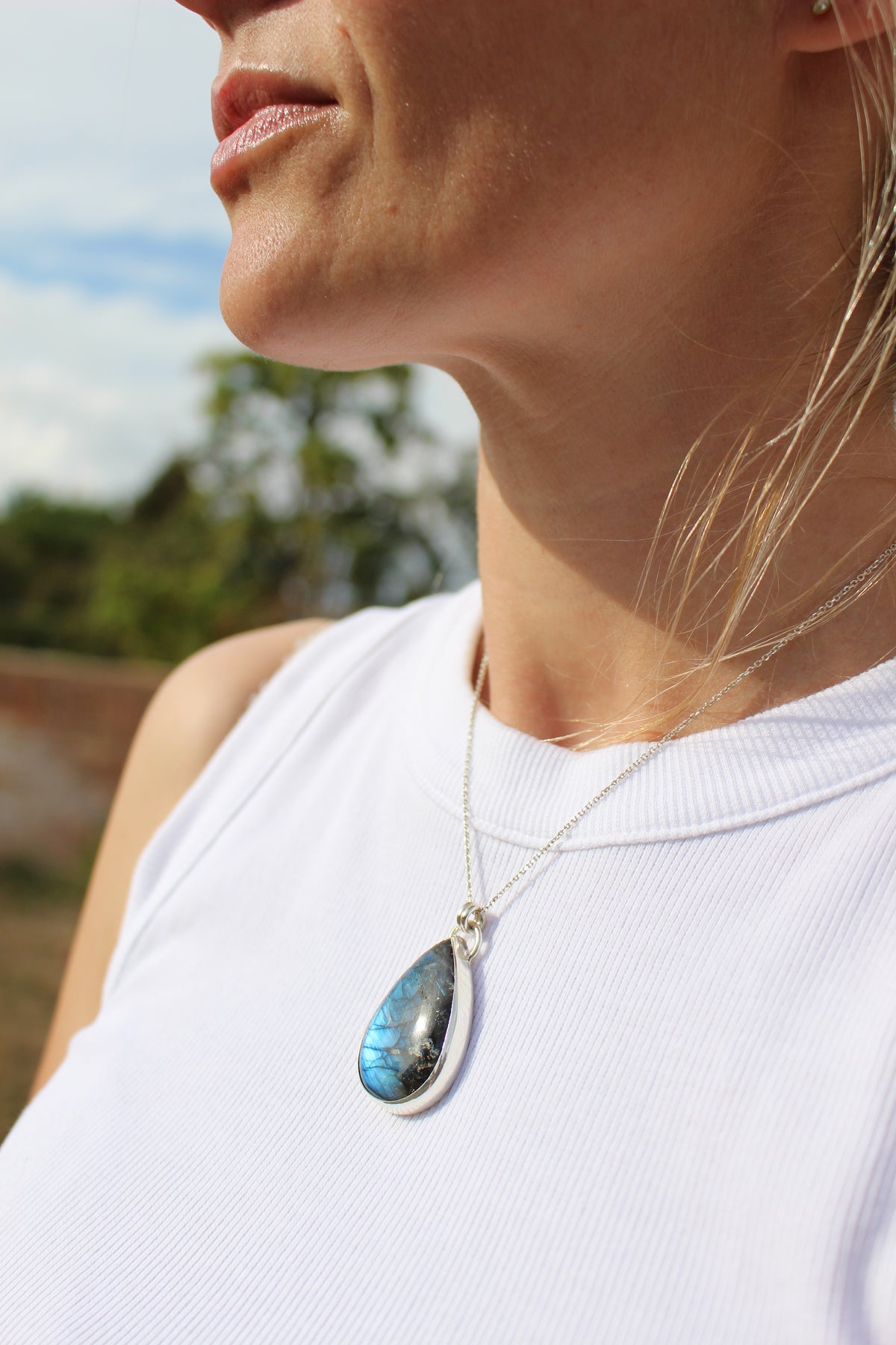 Labradorite Teardrop Pendant