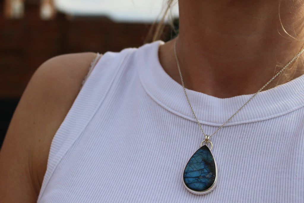 Labradorite Teardrop Pendant