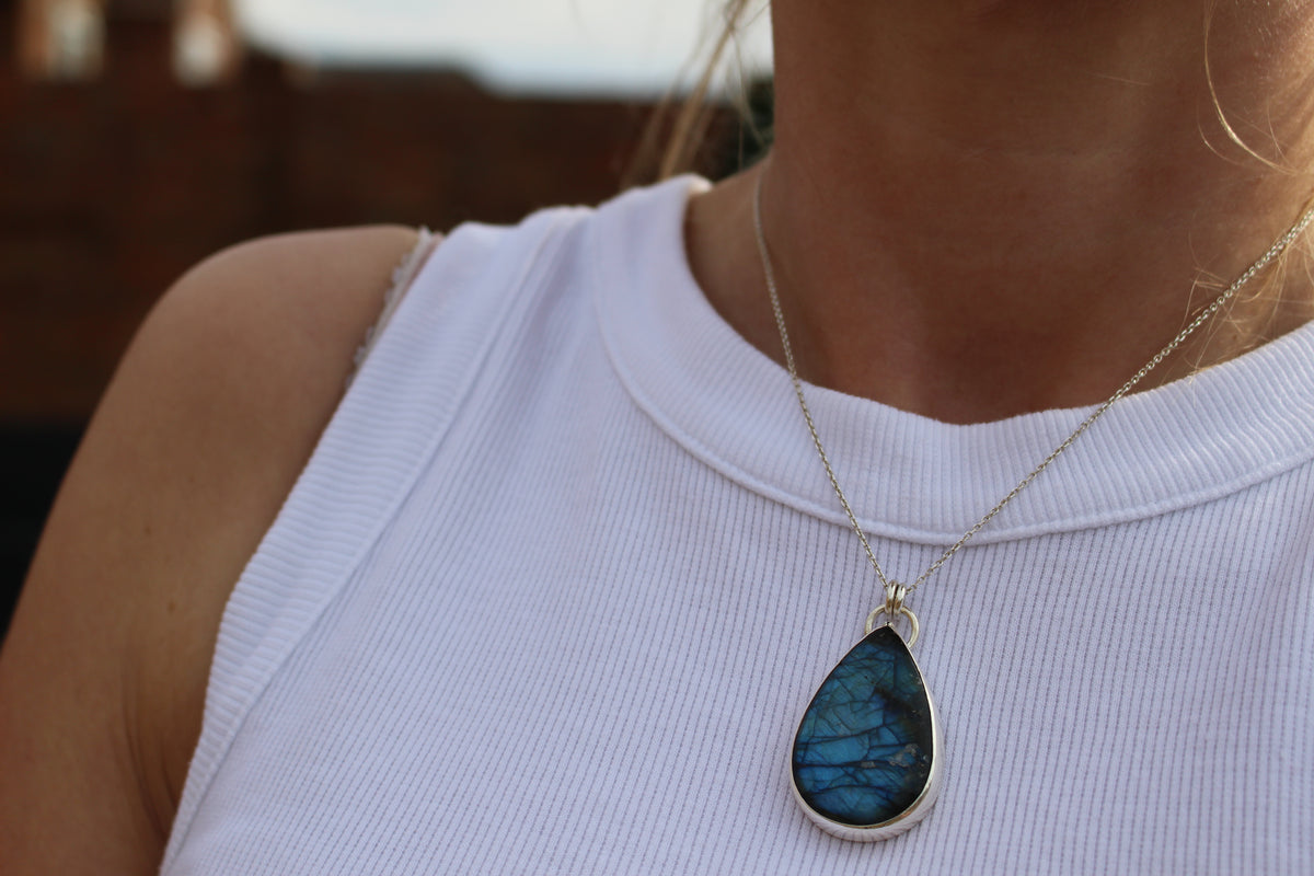 Labradorite Teardrop Pendant
