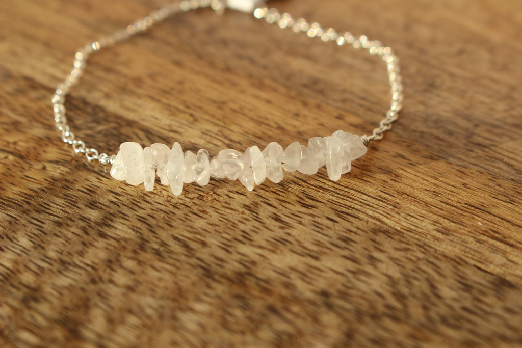 Gemstone Chip Clasp Bracelet Sterling Silver