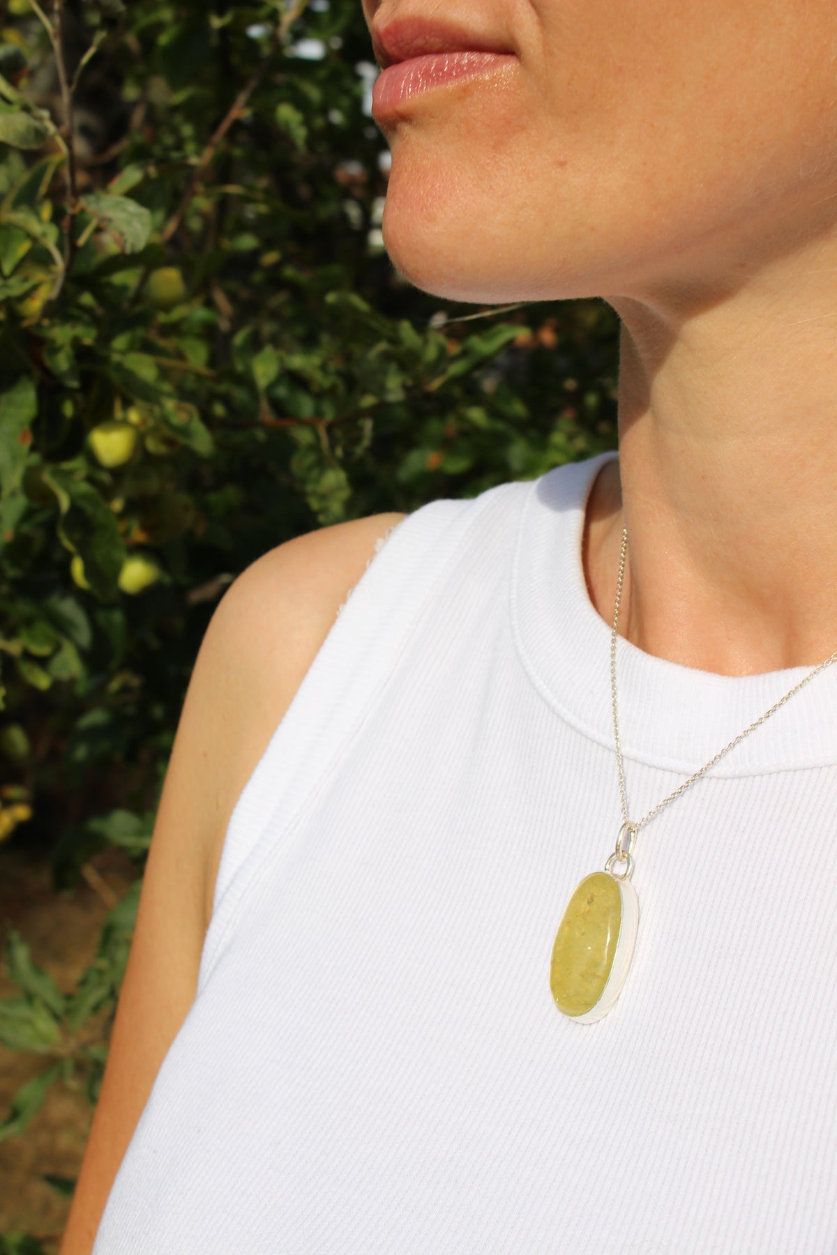 Prehnite Lozenge Pendant