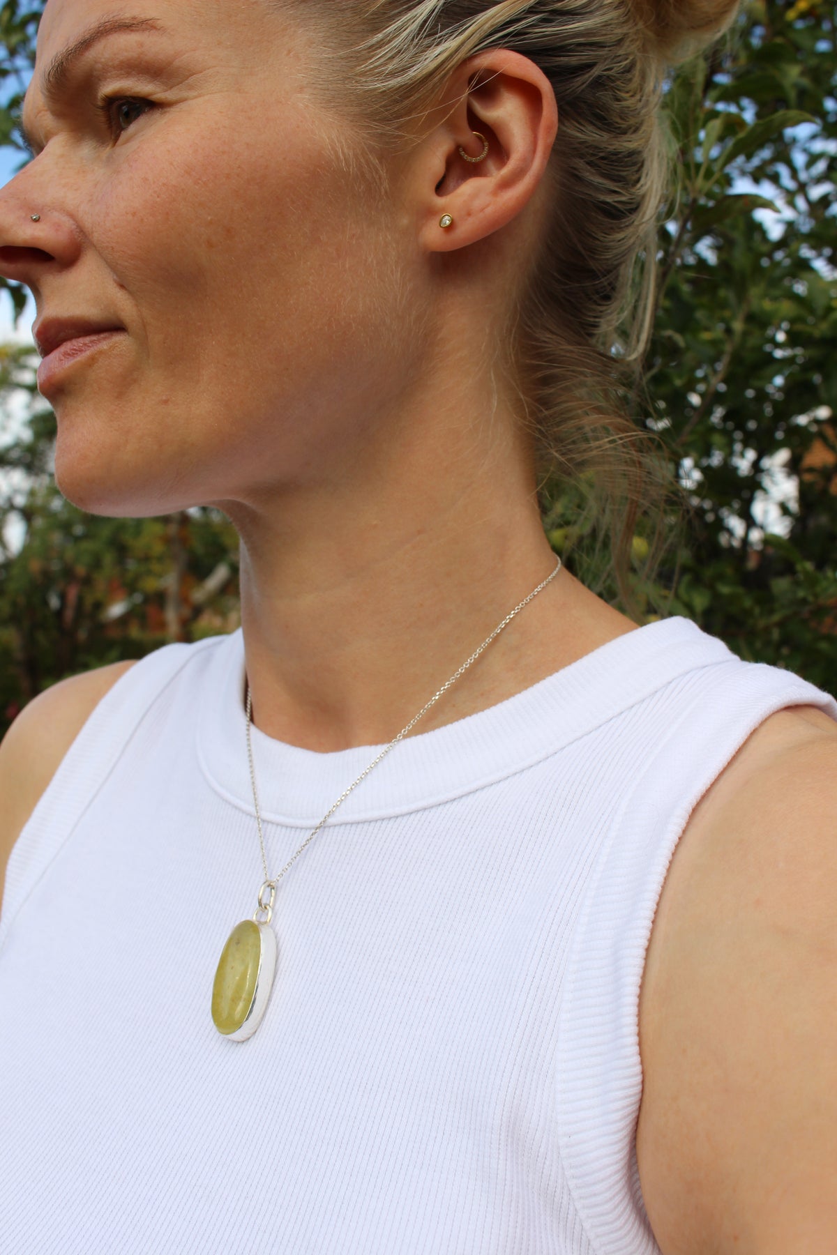 Prehnite Lozenge Pendant