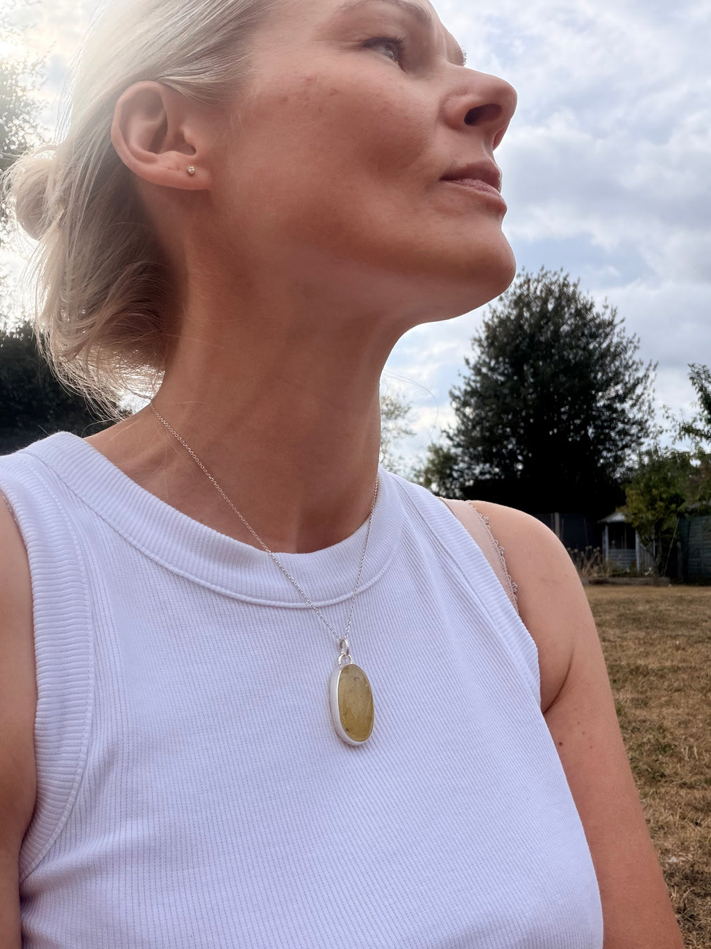 Prehnite Lozenge Pendant