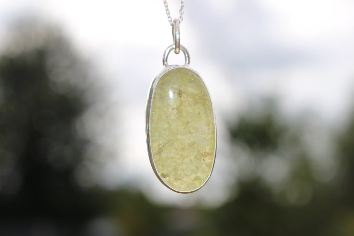 Prehnite Lozenge Pendant
