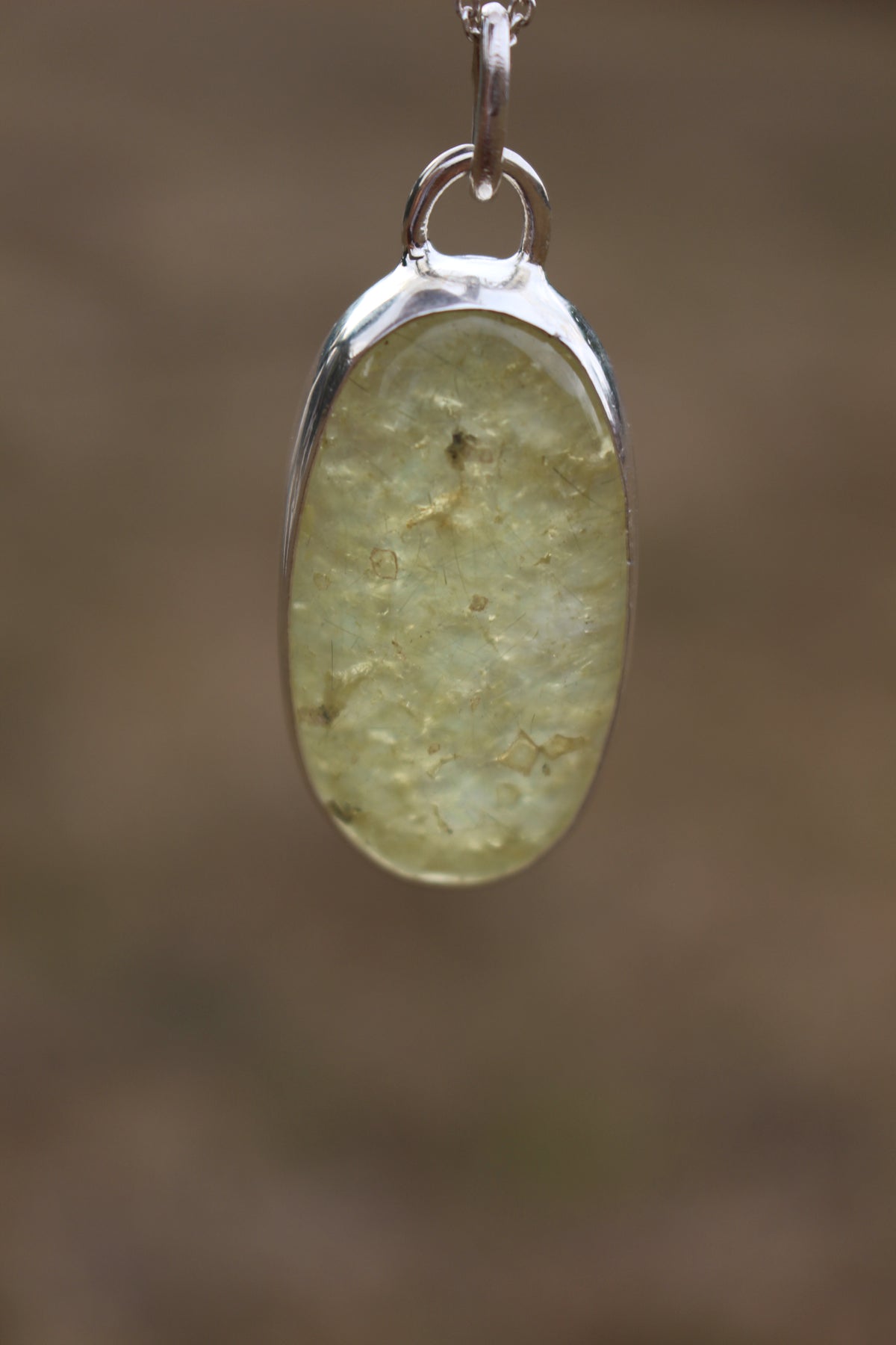 Prehnite Lozenge Pendant