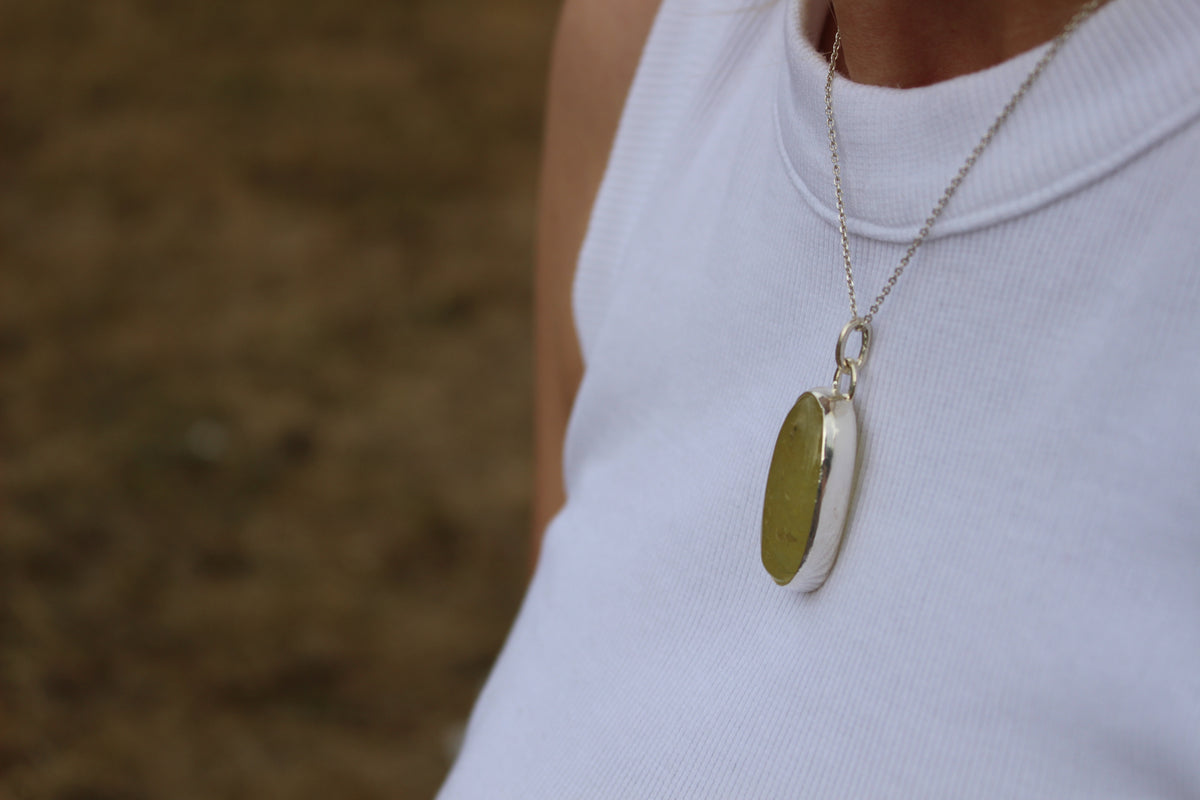 Prehnite Lozenge Pendant