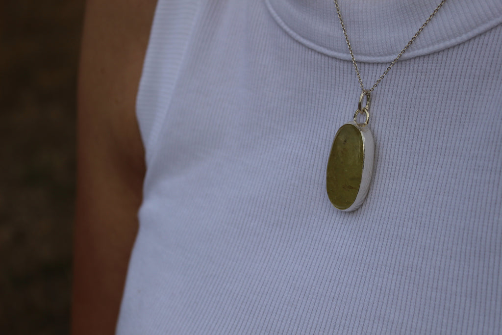 Prehnite Lozenge Pendant