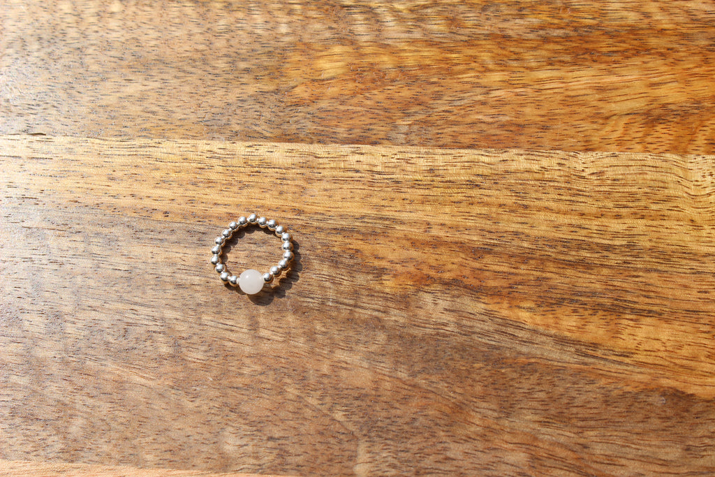 Gemstone Stretchy Ring - Sterling Silver