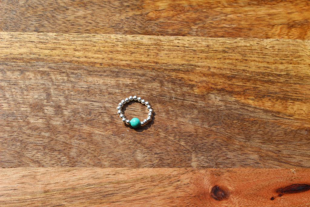 Gemstone Stretchy Ring - Sterling Silver