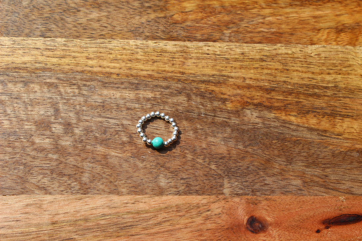 Gemstone Stretchy Ring - Sterling Silver